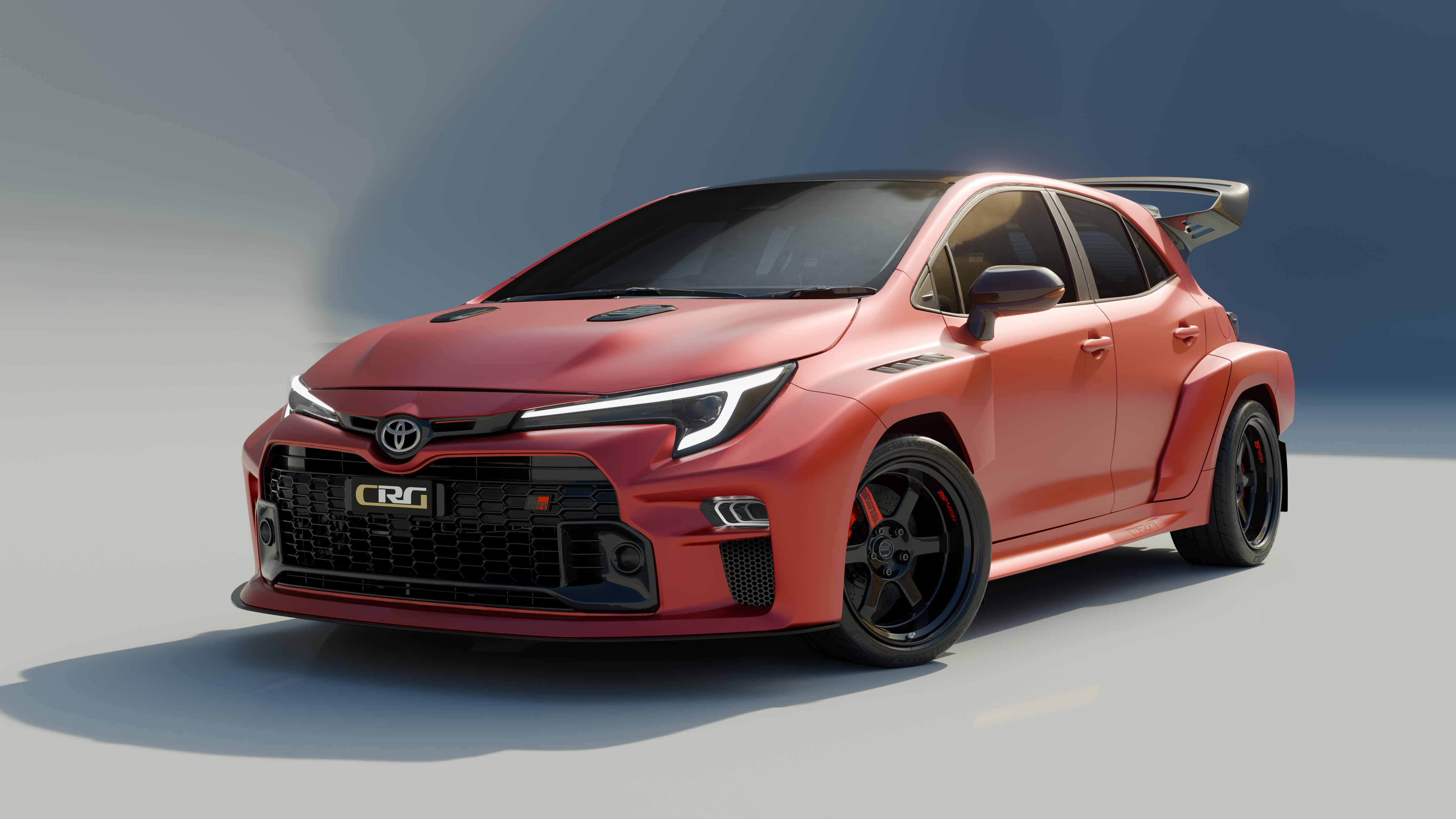 CRG GR Corolla widebody render in matte red
